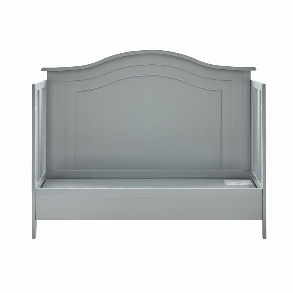 Lit de bébé convertible 5-en-1 avec berceau à bascule, lit de tout-petit, lit de repos et conversion en bureau | Blanc / Gris | Simple
