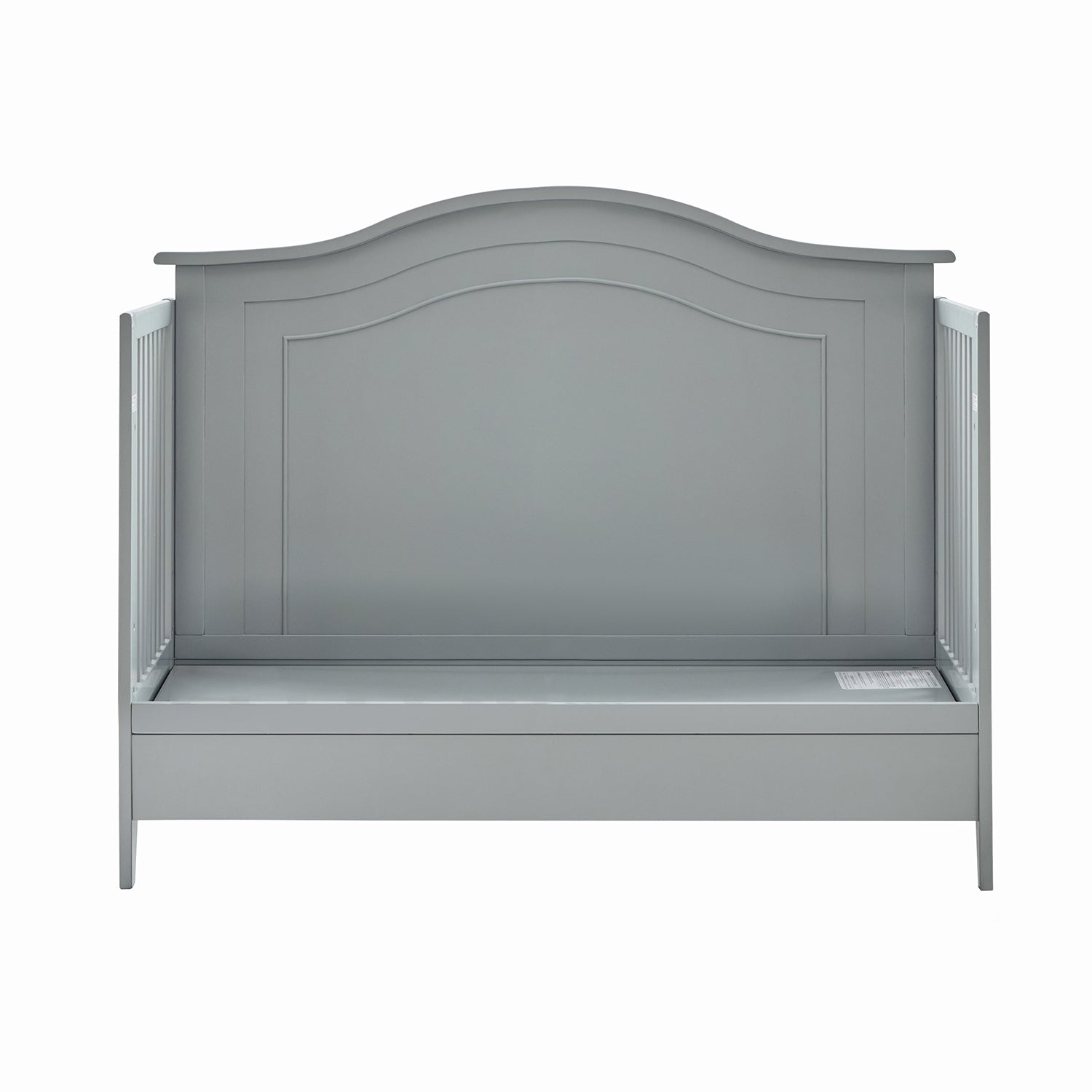 Lit de bébé convertible 5-en-1 avec berceau à bascule, lit de tout-petit, lit de repos et conversion en bureau | Blanc / Gris | Simple
