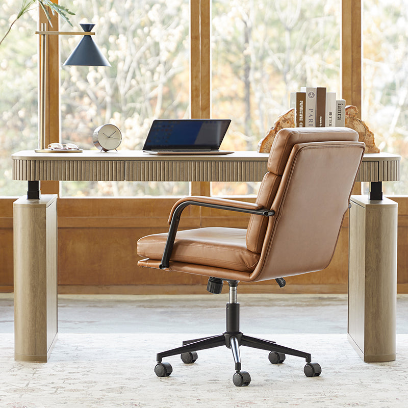 Bureau électrique réglable en hauteur avec 3 tiroirs, rangement latéral et gestion des câbles | Seadrift / Acorn / Naturel / Noyer / Chêne / Anthracite | Simple