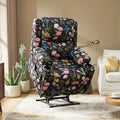 Fauteuil inclinable releveur électrique double moteur avec massage, chauffage, port USB, porte-gobelets et poches latérales | Noir / Bleu | Monoplace