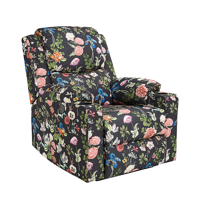 Fauteuil inclinable releveur électrique double moteur avec massage, chauffage, port USB, porte-gobelets et poches latérales | Noir / Bleu | Monoplace