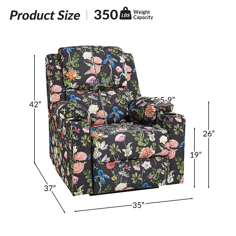 Fauteuil inclinable releveur électrique double moteur avec massage, chauffage, port USB, porte-gobelets et poches latérales | Noir / Bleu | Monoplace