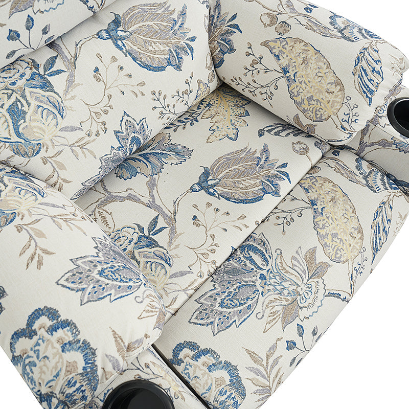 Fauteuil inclinable releveur électrique double moteur avec massage, chauffage, port USB, porte-gobelets et poches latérales | Noir / Bleu | Monoplace