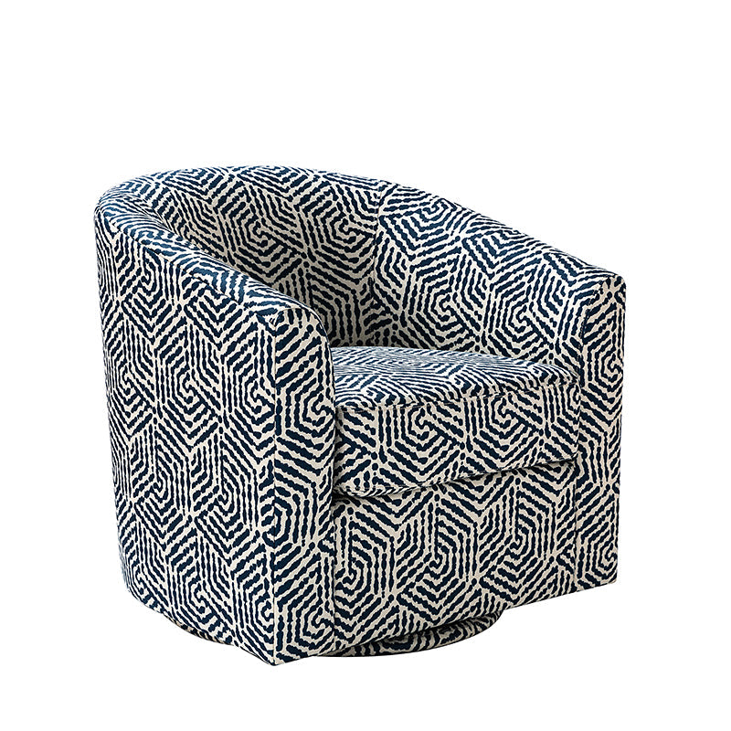 Fauteuil pivotant en polyester avec piètement et accoudoirs en métal | Blanc / Indigo / Sarcelle / Bleu marine / Taupe / Bleu / Havane / Gris | Siège unique