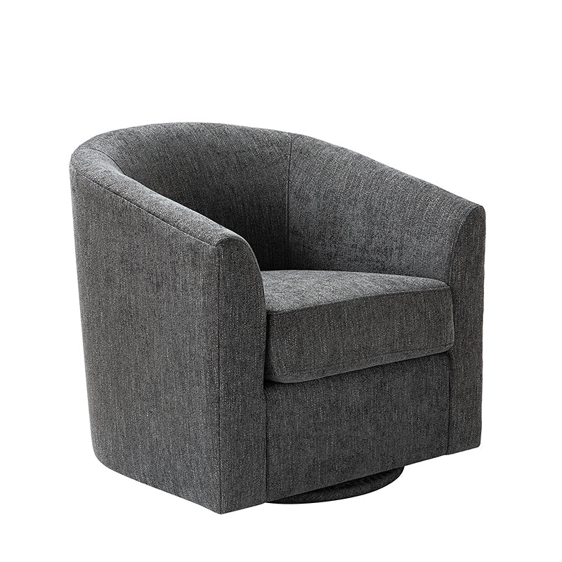 Fauteuil pivotant en polyester avec piètement et accoudoirs en métal | Blanc / Indigo / Sarcelle / Bleu marine / Taupe / Bleu / Havane / Gris | Siège unique