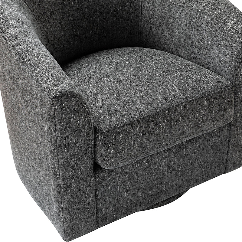 Fauteuil pivotant en polyester avec piètement et accoudoirs en métal | Blanc / Indigo / Sarcelle / Bleu marine / Taupe / Bleu / Havane / Gris | Siège unique