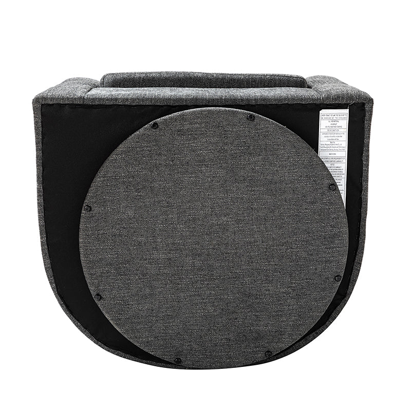 Fauteuil pivotant en polyester avec piètement et accoudoirs en métal | Blanc / Indigo / Sarcelle / Bleu marine / Taupe / Bleu / Havane / Gris | Siège unique
