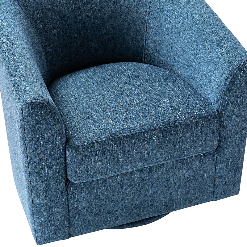 Fauteuil pivotant en polyester avec piètement et accoudoirs en métal | Blanc / Indigo / Sarcelle / Bleu marine / Taupe / Bleu / Havane / Gris | Siège unique
