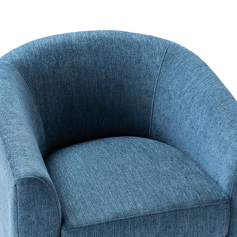 Fauteuil pivotant en polyester avec piètement et accoudoirs en métal | Blanc / Indigo / Sarcelle / Bleu marine / Taupe / Bleu / Havane / Gris | Siège unique