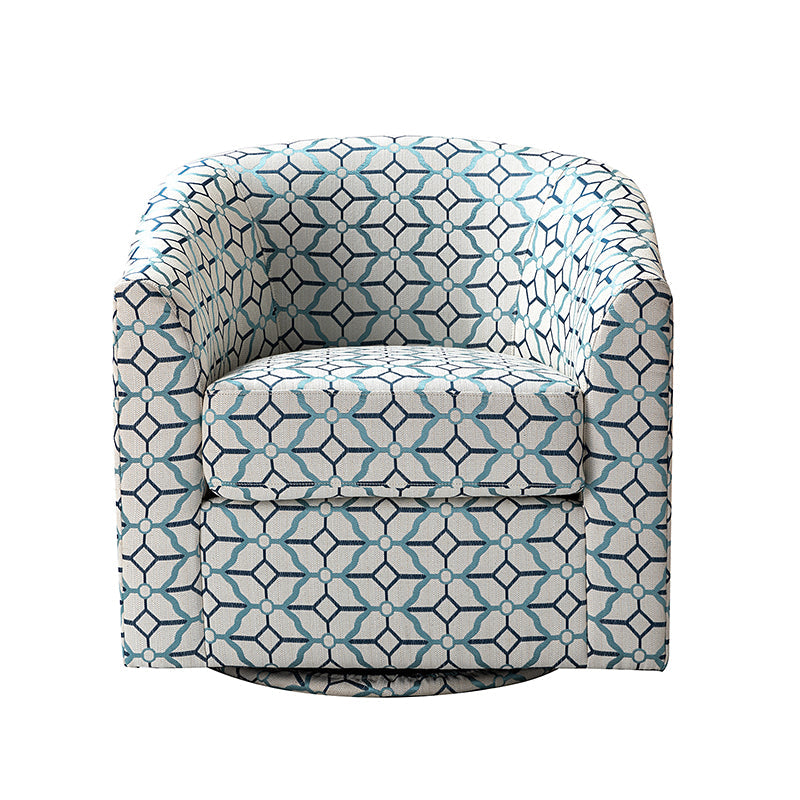 Fauteuil pivotant en polyester avec piètement et accoudoirs en métal | Blanc / Indigo / Sarcelle / Bleu marine / Taupe / Bleu / Havane / Gris | Siège unique