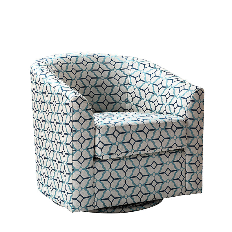 Fauteuil pivotant en polyester avec piètement et accoudoirs en métal | Blanc / Indigo / Sarcelle / Bleu marine / Taupe / Bleu / Havane / Gris | Siège unique