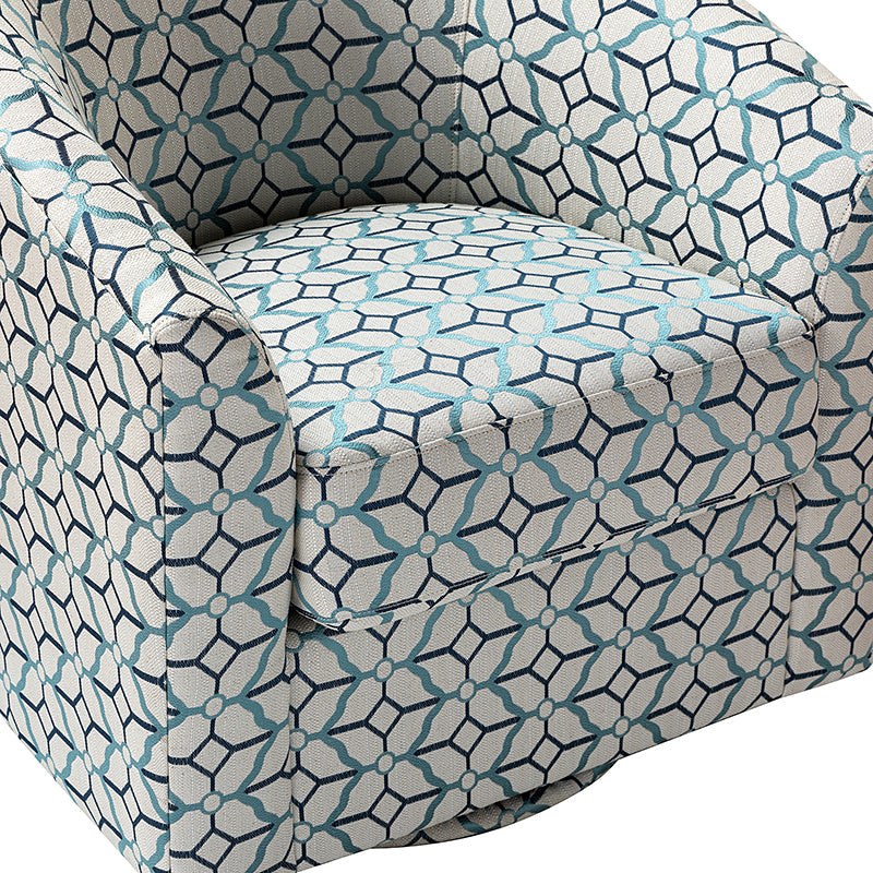 Fauteuil pivotant en polyester avec piètement et accoudoirs en métal | Blanc / Indigo / Sarcelle / Bleu marine / Taupe / Bleu / Havane / Gris | Siège unique