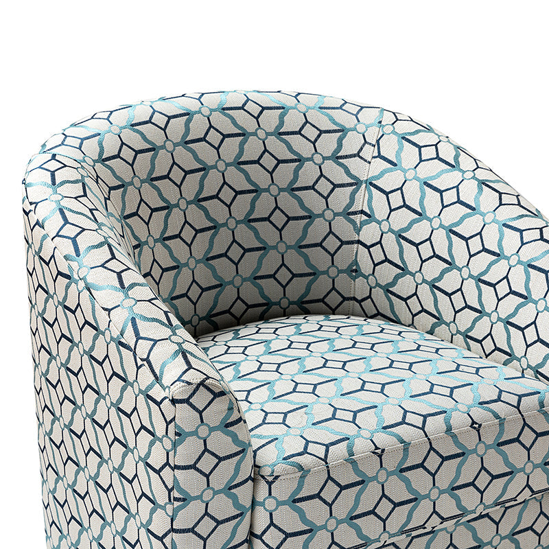 Fauteuil pivotant en polyester avec piètement et accoudoirs en métal | Blanc / Indigo / Sarcelle / Bleu marine / Taupe / Bleu / Havane / Gris | Siège unique