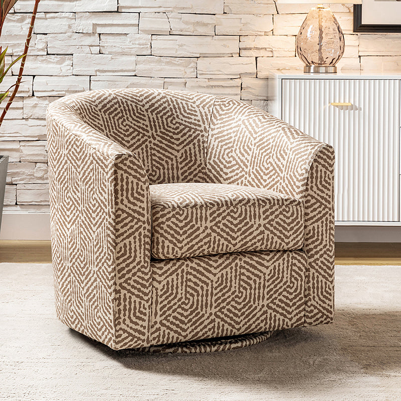 Fauteuil pivotant en polyester avec piètement et accoudoirs en métal | Blanc / Indigo / Sarcelle / Bleu marine / Taupe / Bleu / Havane / Gris | Siège unique