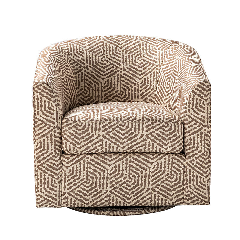 Fauteuil pivotant en polyester avec piètement et accoudoirs en métal | Blanc / Indigo / Sarcelle / Bleu marine / Taupe / Bleu / Havane / Gris | Siège unique