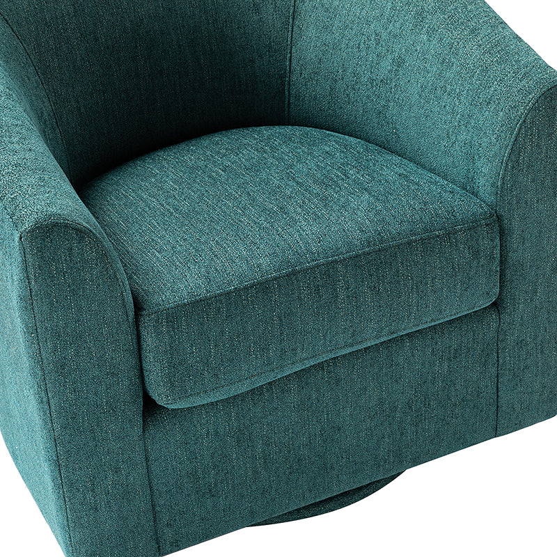 Fauteuil pivotant en polyester avec piètement et accoudoirs en métal | Blanc / Indigo / Sarcelle / Bleu marine / Taupe / Bleu / Havane / Gris | Siège unique