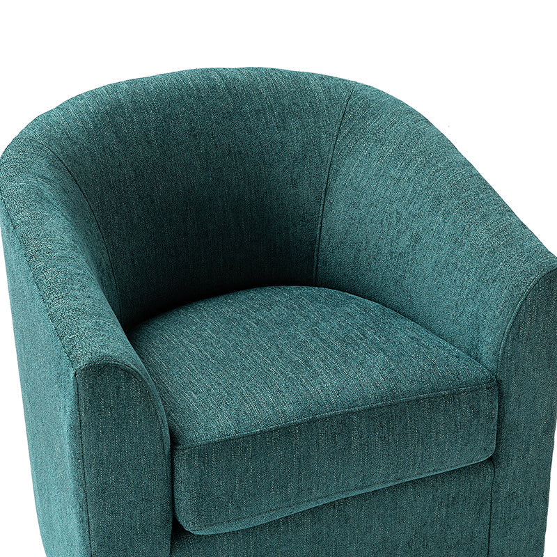 Fauteuil pivotant en polyester avec piètement et accoudoirs en métal | Blanc / Indigo / Sarcelle / Bleu marine / Taupe / Bleu / Havane / Gris | Siège unique