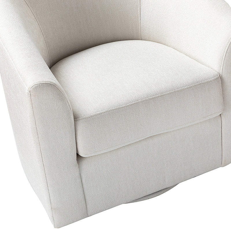 Fauteuil pivotant en polyester avec piètement et accoudoirs en métal | Blanc / Indigo / Sarcelle / Bleu marine / Taupe / Bleu / Havane / Gris | Siège unique