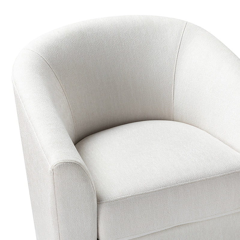 Fauteuil pivotant en polyester avec piètement et accoudoirs en métal | Blanc / Indigo / Sarcelle / Bleu marine / Taupe / Bleu / Havane / Gris | Siège unique