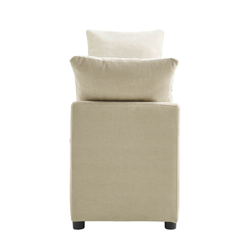 Banc de rangement capitonné avec 2 oreillers décoratifs, accoudoirs et pieds en plastique noir | Beige / Bleu marine / Sarcelle / Lin / Gris / Anthracite / Taupe / Marron | Simple