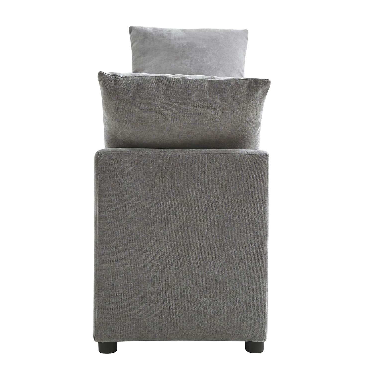 Banc de rangement capitonné avec 2 oreillers décoratifs, accoudoirs et pieds en plastique noir | Beige / Bleu marine / Sarcelle / Lin / Gris / Anthracite / Taupe / Marron | Simple