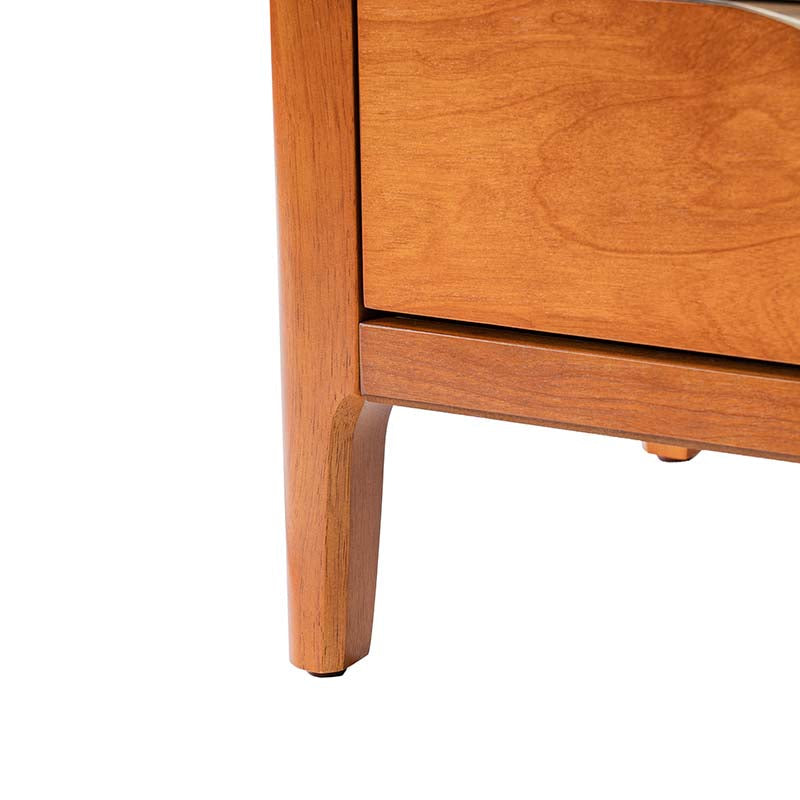 Table de chevet à 3 tiroirs avec plateau en marbre, prise de courant, ports USB et finition en placage de bois | Chêne / Noir | Simple