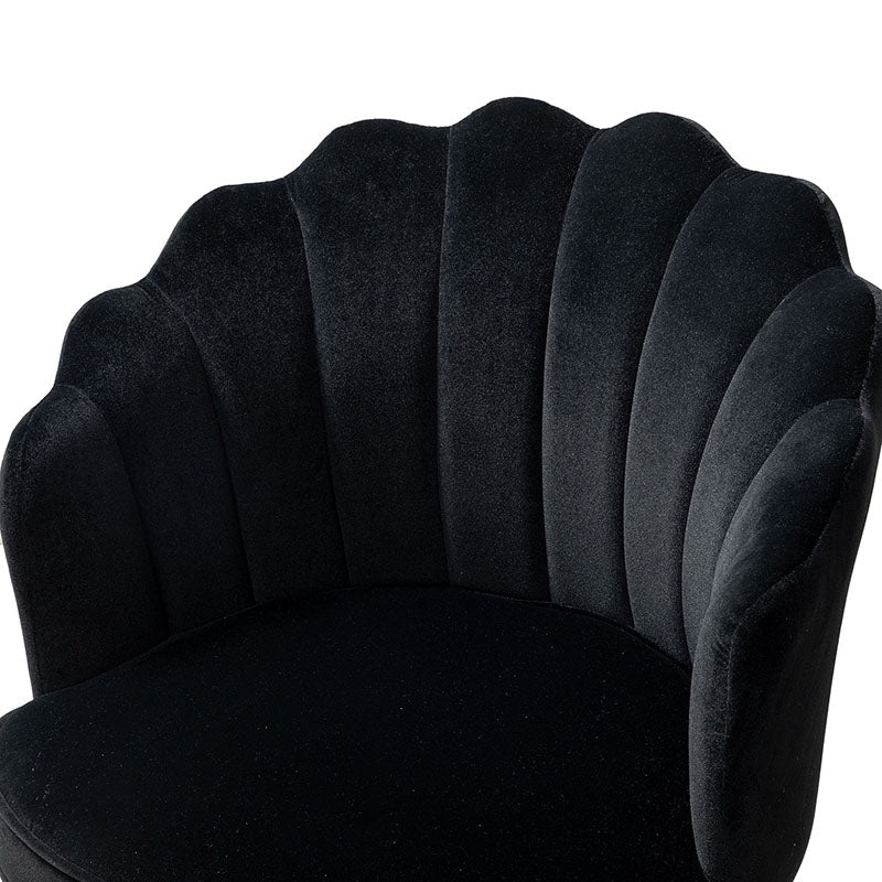 Chaise de Bureau Pivotante en Velours avec Dossier Fleur, Capitonnage, Hauteur Réglable et Base en Métal Doré | Rose / Noir / Bleu Canard / Jaune / Gris / Sauge / Ivoire | Siège Simple