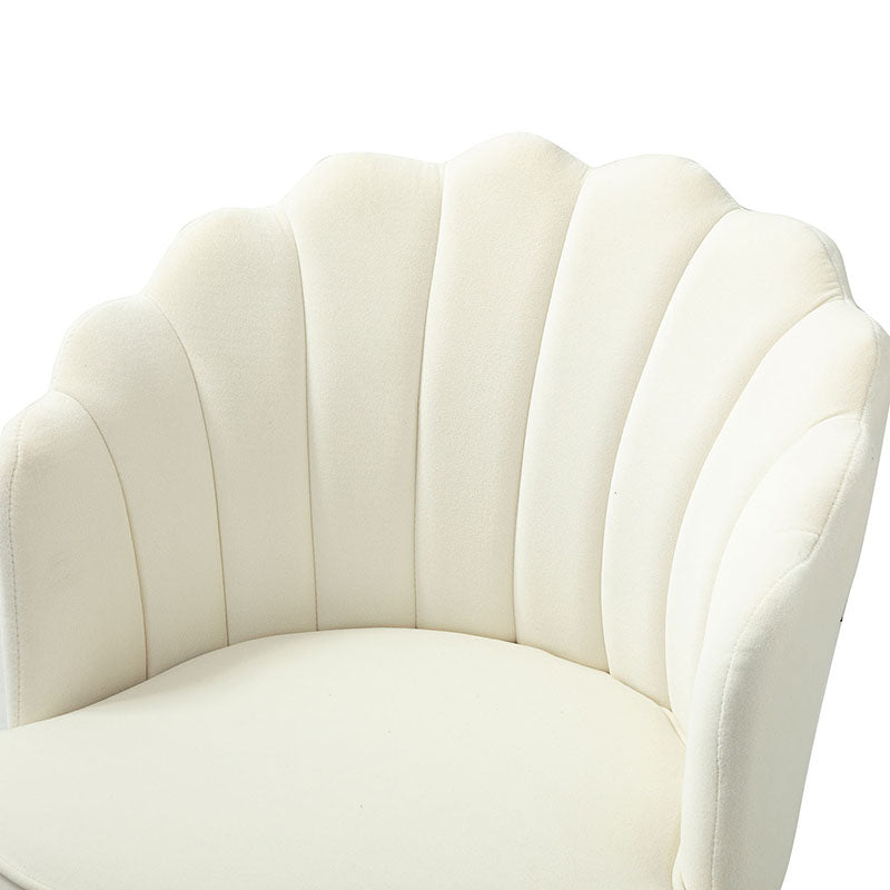 Chaise de Bureau Pivotante en Velours avec Dossier Fleur, Capitonnage, Hauteur Réglable et Base en Métal Doré | Rose / Noir / Bleu Canard / Jaune / Gris / Sauge / Ivoire | Siège Simple