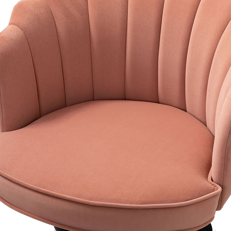 Chaise de Bureau Pivotante en Velours avec Dossier Fleur, Capitonnage, Hauteur Réglable et Base en Métal Doré | Rose / Noir / Bleu Canard / Jaune / Gris / Sauge / Ivoire | Siège Simple