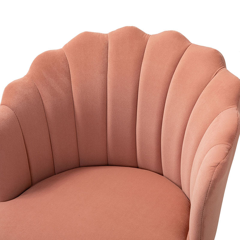 Chaise de Bureau Pivotante en Velours avec Dossier Fleur, Capitonnage, Hauteur Réglable et Base en Métal Doré | Rose / Noir / Bleu Canard / Jaune / Gris / Sauge / Ivoire | Siège Simple