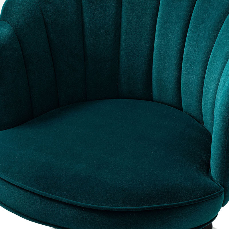Chaise de Bureau Pivotante en Velours avec Dossier Fleur, Capitonnage, Hauteur Réglable et Base en Métal Doré | Rose / Noir / Bleu Canard / Jaune / Gris / Sauge / Ivoire | Siège Simple