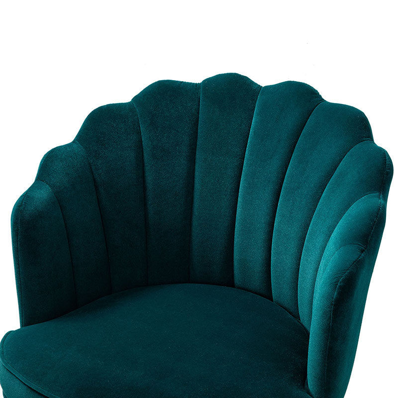 Chaise de Bureau Pivotante en Velours avec Dossier Fleur, Capitonnage, Hauteur Réglable et Base en Métal Doré | Rose / Noir / Bleu Canard / Jaune / Gris / Sauge / Ivoire | Siège Simple