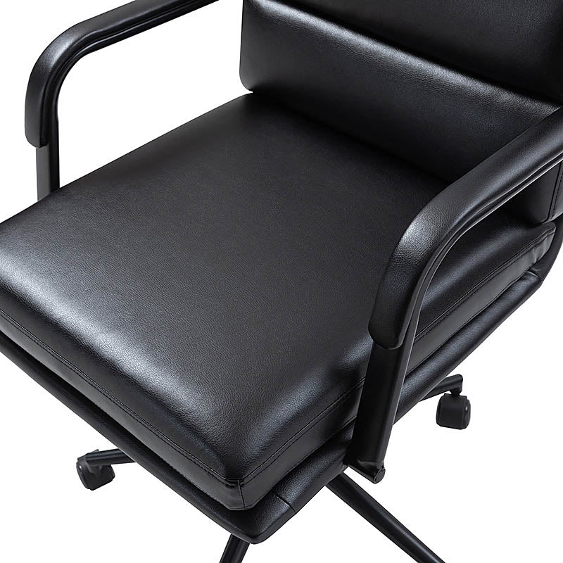 Fauteuil de bureau en similicuir avec pivotement à 360°, bascule verrouillable et accoudoirs | Camel / Blanc / Noir / Marron / Bleu marine / Sauge | Siège unique