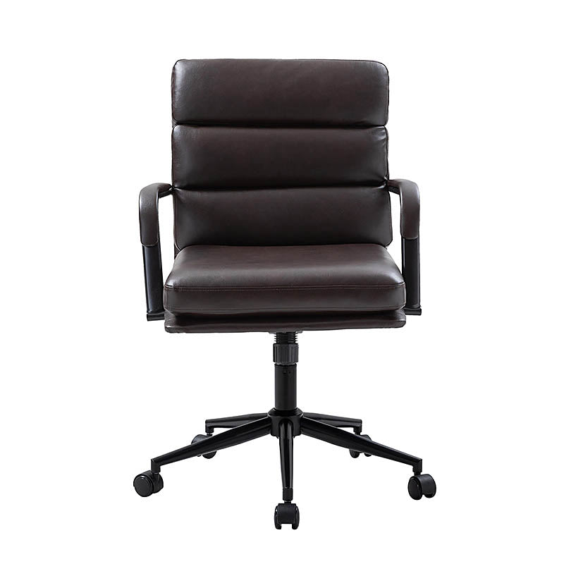 Fauteuil de bureau en similicuir avec pivotement à 360°, bascule verrouillable et accoudoirs | Camel / Blanc / Noir / Marron / Bleu marine / Sauge | Siège unique
