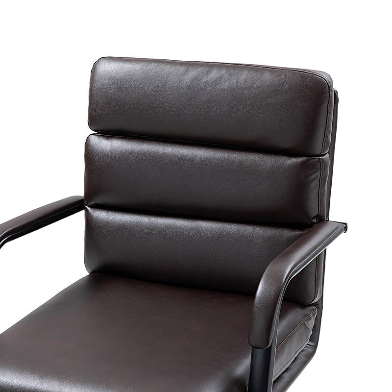 Fauteuil de bureau en similicuir avec pivotement à 360°, bascule verrouillable et accoudoirs | Camel / Blanc / Noir / Marron / Bleu marine / Sauge | Siège unique