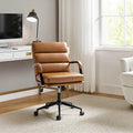 Fauteuil de bureau en similicuir avec pivotement à 360°, bascule verrouillable et accoudoirs | Camel / Blanc / Noir / Marron / Bleu marine / Sauge | Siège unique