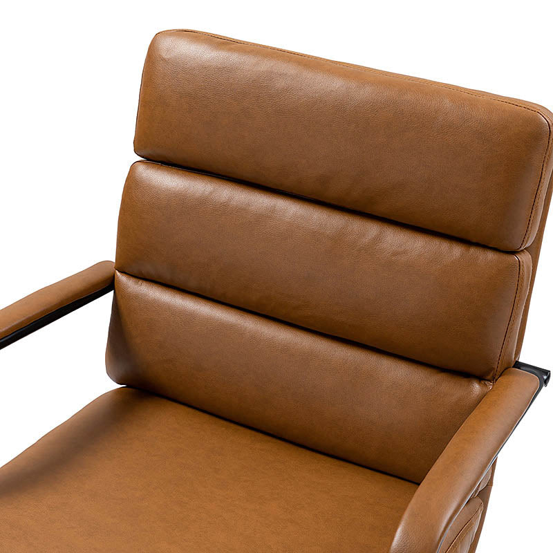 Fauteuil de bureau en similicuir avec pivotement à 360°, bascule verrouillable et accoudoirs | Camel / Blanc / Noir / Marron / Bleu marine / Sauge | Siège unique