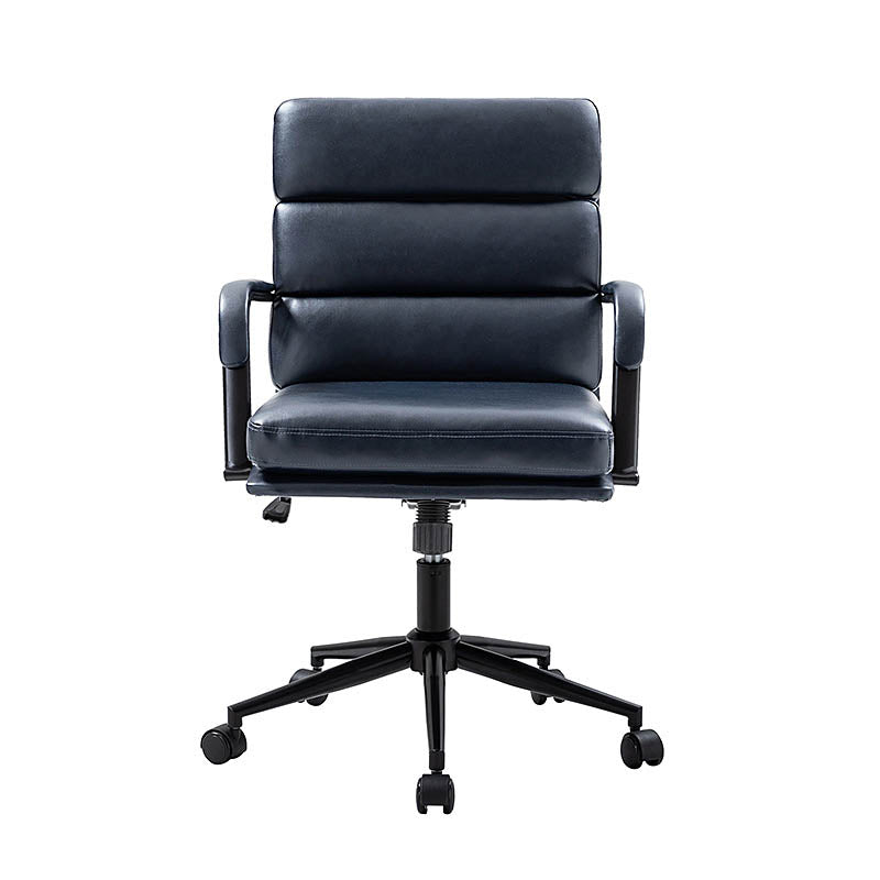 Fauteuil de bureau en similicuir avec pivotement à 360°, bascule verrouillable et accoudoirs | Camel / Blanc / Noir / Marron / Bleu marine / Sauge | Siège unique