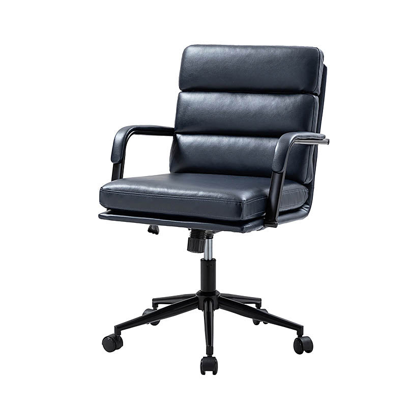 Fauteuil de bureau en similicuir avec pivotement à 360°, bascule verrouillable et accoudoirs | Camel / Blanc / Noir / Marron / Bleu marine / Sauge | Siège unique