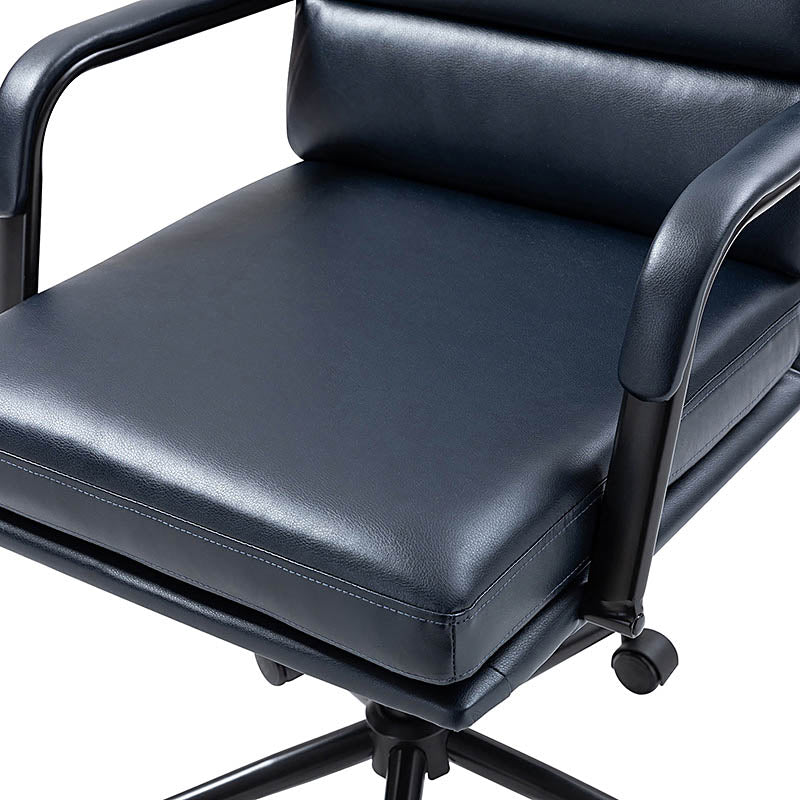 Fauteuil de bureau en similicuir avec pivotement à 360°, bascule verrouillable et accoudoirs | Camel / Blanc / Noir / Marron / Bleu marine / Sauge | Siège unique