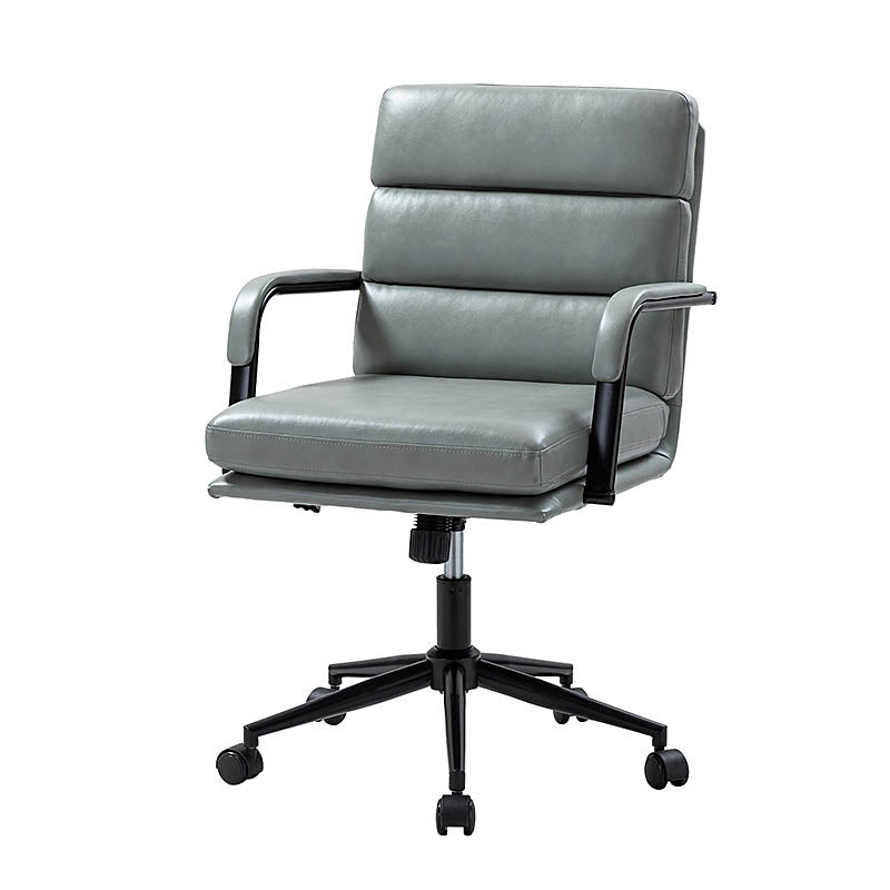 Fauteuil de bureau en similicuir avec pivotement à 360°, bascule verrouillable et accoudoirs | Camel / Blanc / Noir / Marron / Bleu marine / Sauge | Siège unique
