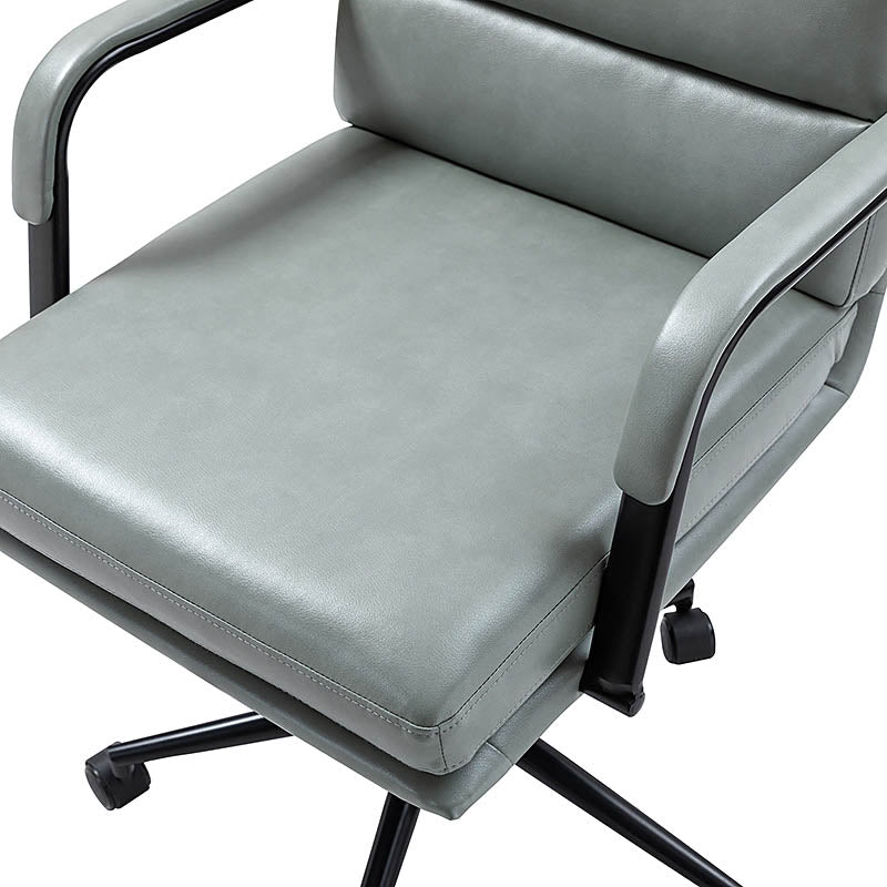 Fauteuil de bureau en similicuir avec pivotement à 360°, bascule verrouillable et accoudoirs | Camel / Blanc / Noir / Marron / Bleu marine / Sauge | Siège unique