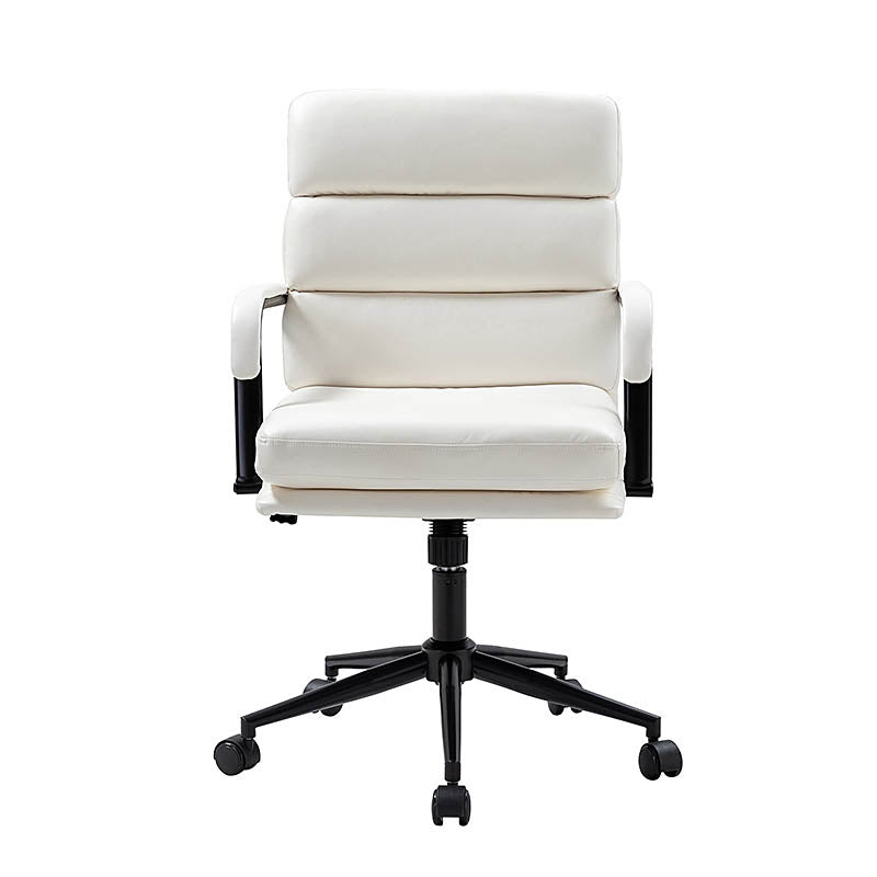 Fauteuil de bureau en similicuir avec pivotement à 360°, bascule verrouillable et accoudoirs | Camel / Blanc / Noir / Marron / Bleu marine / Sauge | Siège unique