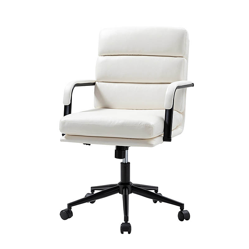 Fauteuil de bureau en similicuir avec pivotement à 360°, bascule verrouillable et accoudoirs | Camel / Blanc / Noir / Marron / Bleu marine / Sauge | Siège unique