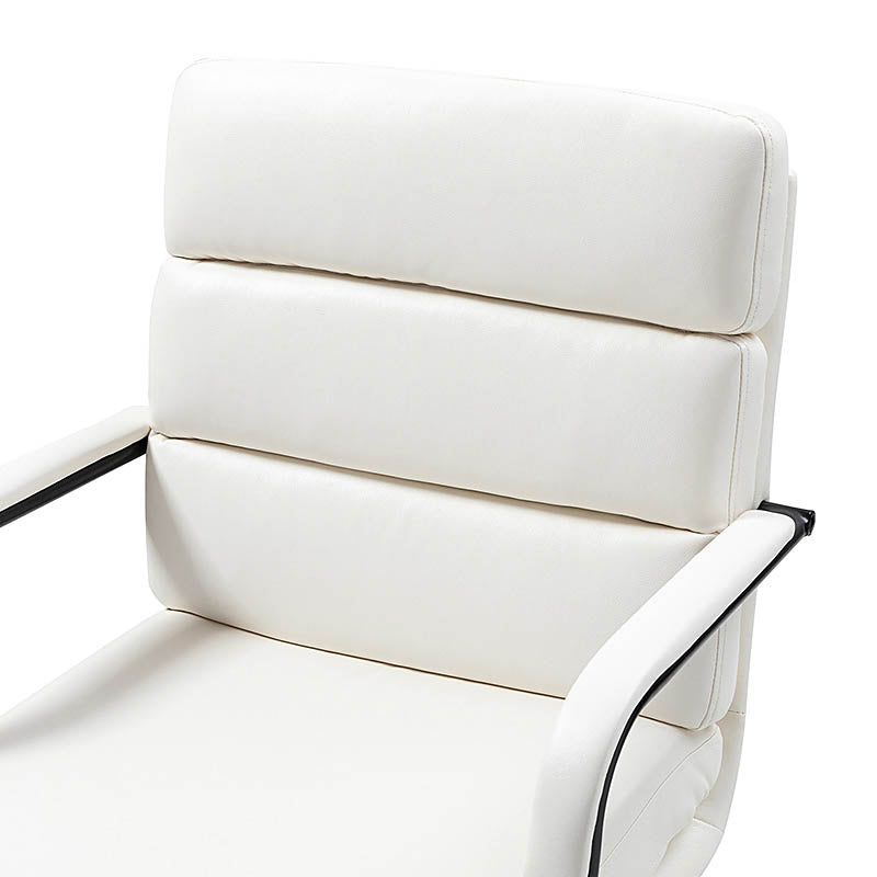 Fauteuil de bureau en similicuir avec pivotement à 360°, bascule verrouillable et accoudoirs | Camel / Blanc / Noir / Marron / Bleu marine / Sauge | Siège unique