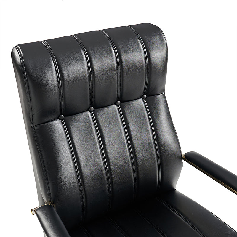 Fauteuil de bureau de direction en similicuir avec capitonnage à canaux et boutons, hauteur réglable, inclinaison et pivot | Ivoire / Caramel / Marron / Noir / Bleu marine / Sauge | Siège unique