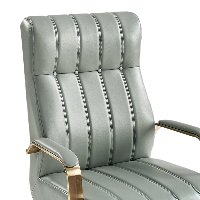 Fauteuil de bureau de direction en similicuir avec capitonnage à canaux et boutons, hauteur réglable, inclinaison et pivot | Ivoire / Caramel / Marron / Noir / Bleu marine / Sauge | Siège unique