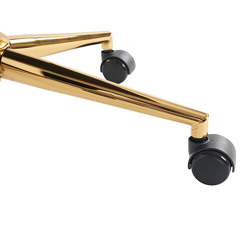 Chaise de bureau sans accoudoirs avec dossier capitonné, hauteur réglable, inclinable et pivotante | Camel / Noir / Fauve / Bleu | Siège unique