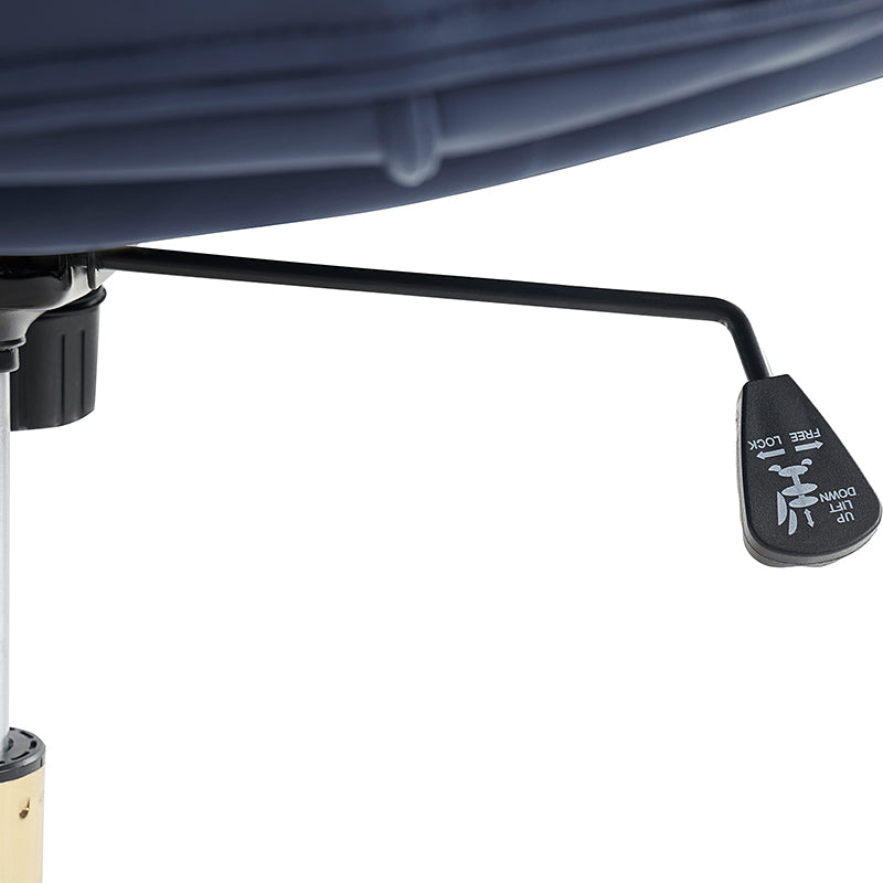 Chaise de bureau sans accoudoirs avec dossier capitonné, hauteur réglable, inclinable et pivotante | Camel / Noir / Fauve / Bleu | Siège unique