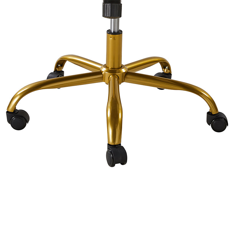 Chaise de bureau ergonomique en cuir PU avec support lombaire à coussin d'air, hauteur réglable et base en métal doré | Camel / Ivoire / Marron | Siège unique